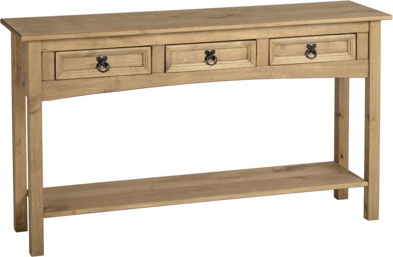 Corona 3 Drawer Console Table with Shelf