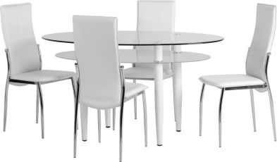 See more information about the Berkley Dining Set - WHITE/FROSTED