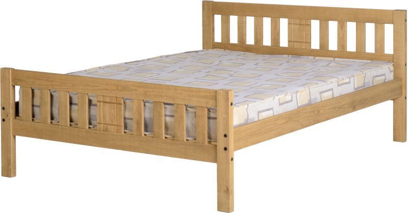 Rio Double Bed - Distressed Waxed Pine