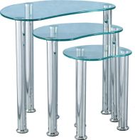 See more information about the Cara Nest of Tables - CLEAR GLASS/SILVER