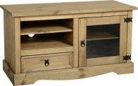 See more information about the Corona Entertainment Unit (1 Door 1 Drawer) - DISTRESSED WAXED PINE