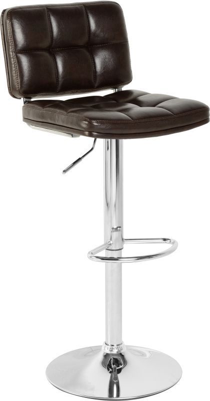 Hudson Swivel Bar Chair With Gas Lift (PAIR) - BLACK PU/CHROME