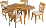 See more information about the Oxford Extending Dining Set - NATURAL OAK/MINK SUEDE