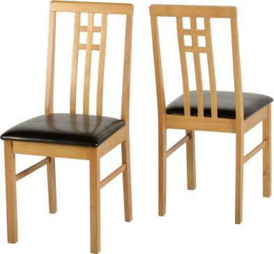 See more information about the Vienna Dining Chair (SINGLE) - MEDIUM OAK/BROWN