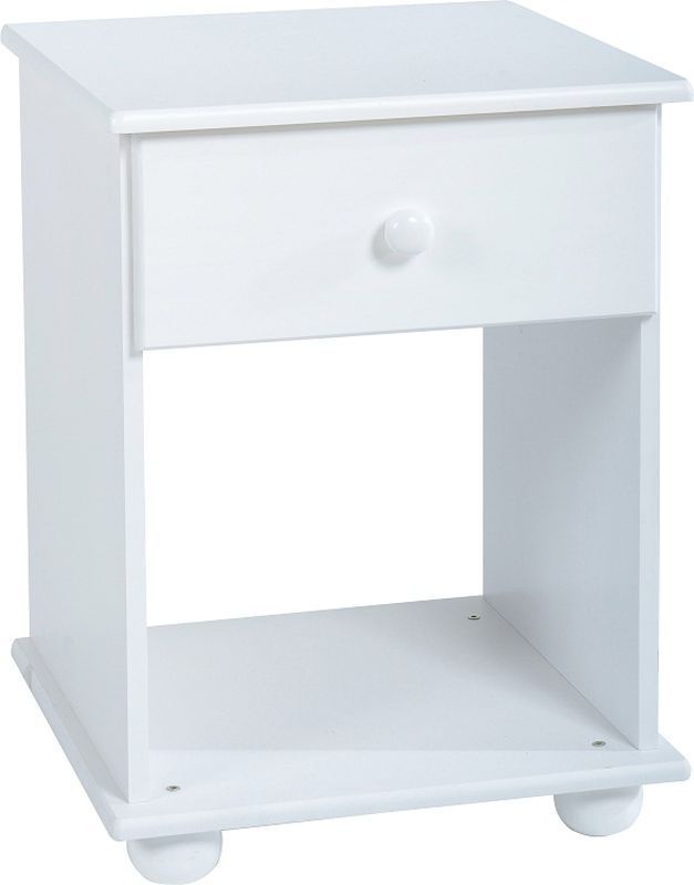 Rainbow Bedside Cabinet (1 Drawer) - WHITE