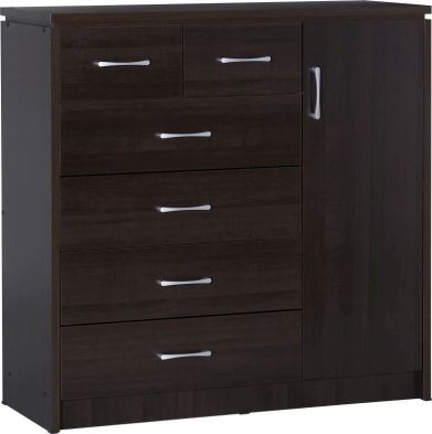 See more information about the Charles Contemporary Chest (1 Door 6 Drawer) - WALNUT