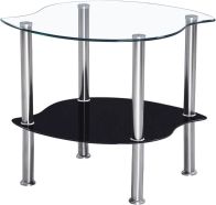 See more information about the Colby Lamp Table - CLEAR/BLACK GLASS/SILVER