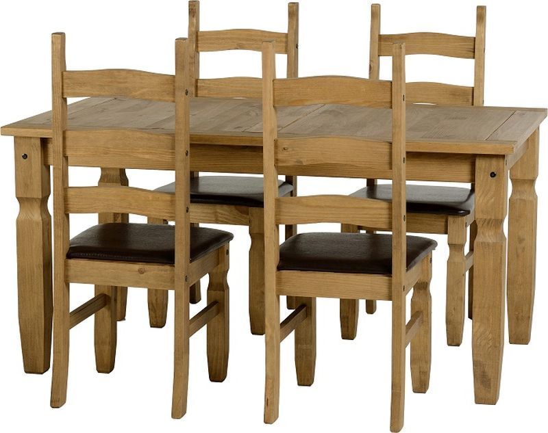 Corona 5' Dining Set - DWP/EXPRESSO BROWN