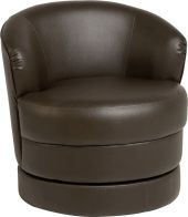 See more information about the Oscar Leather Swivel Tub Chair - EXPRESSON BROWN