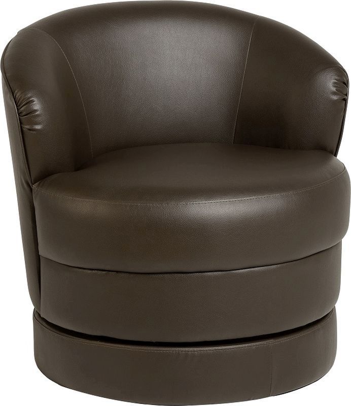 Oscar Leather Swivel Tub Chair - EXPRESSON BROWN