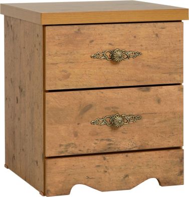 See more information about the Cairo Bedside Chest (2 Drawer) - DARK KENNEDY PINE