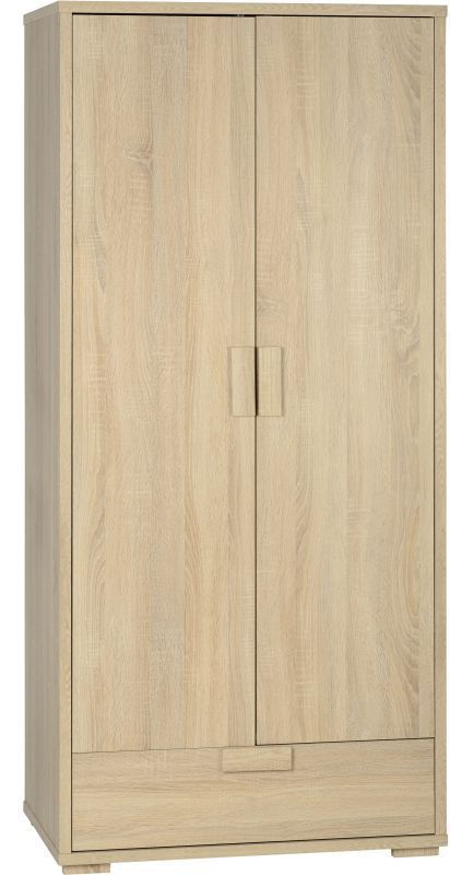 Cambourne Contemporary Wardrobe (2 Door 1 Drawer) - SONOMA OAK