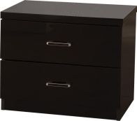 See more information about the Charisma Bedside Chest (2 Drawer) - BLACK GLOSS