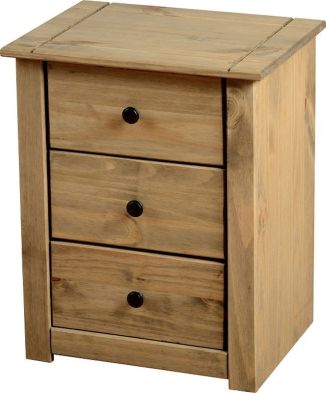 See more information about the Panama Bedside Chest (3 Drawer) - NATURAL WAX