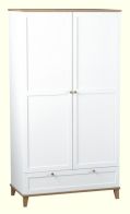 See more information about the Arcadia Contemporary Wardrobe (2 Door 1 Drawer) - WHITE/ASH VENEER