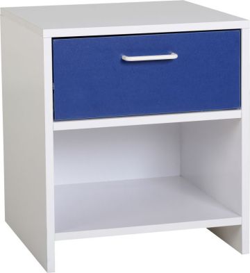 See more information about the Lollipop Bedside Cabinet (1 Drawer) - WHITE/BLUE