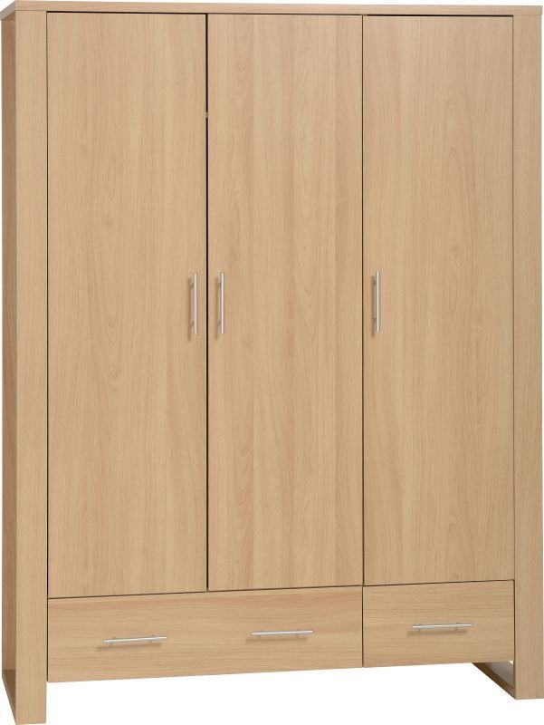 Kingston Modern Wardrobe (3 Door) - EURO OAK