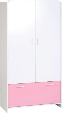 See more information about the Lollipop Wardrobe (2 Door 1 Drawer) - WHITE/PINK