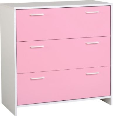 See more information about the Lollipop 3 Drawer Chest - WHITE/PINK