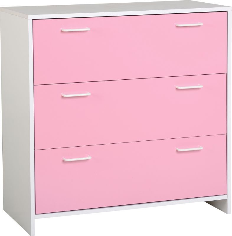 Lollipop 3 Drawer Chest - WHITE/PINK