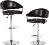 See more information about the Brooklyn Swivel Bar Chair With Gas Lift (PAIR) - BROWN/CHROME