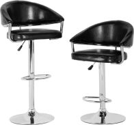 See more information about the Brooklyn Swivel Bar Chair With Gas Lift (PAIR) - BROWN/CHROME