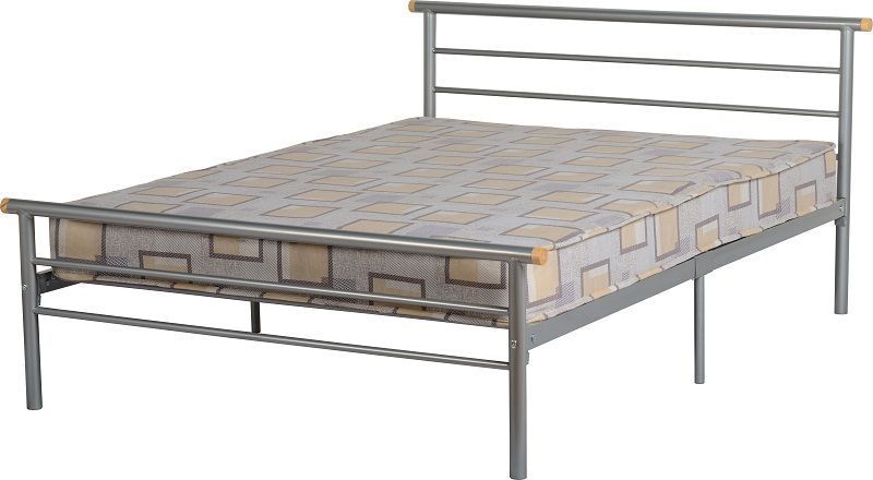 Orion Metal Double Bed - Silver