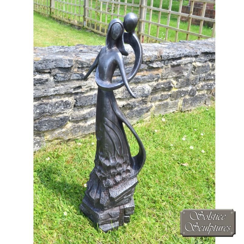 Caring Embrace Garden Ornament Statue (Black XST/445)