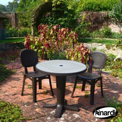 See more information about the Marte 78 Garden Furniture Set (Supplied with 2 Coffee coloured Elba Wicker Chairs)