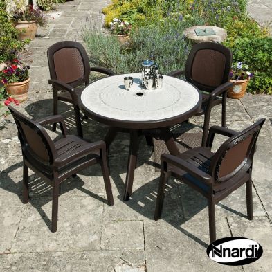 See more information about the Toscana 100 Garden Furniture Set (Supplied with 4 Coffee coloured Beta Chairs)