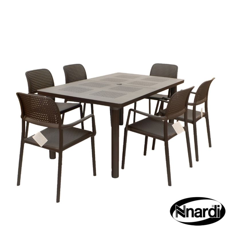 Libeccio Garden Furniture Set (supplied with 6 Coffee coloured Bora Garden Chairs)