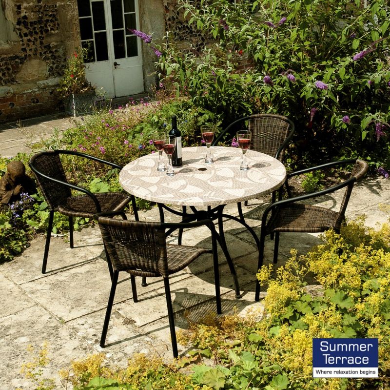 Romano 90 Patio Garden Furniture Set (Supplied with 4 San Remo Chairs)