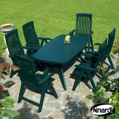 See more information about the Toscana Garden Furniture Set (supplied with 6 Green Flora Chairs)