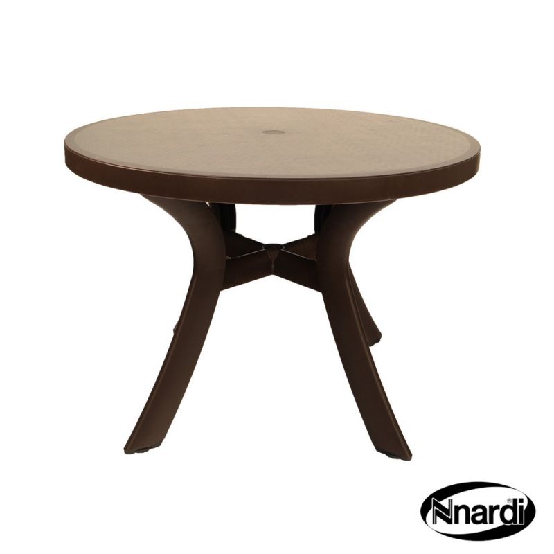 Toscana 100 Outdoor Garden Table (Coffee coloured with a Wicker style Top)