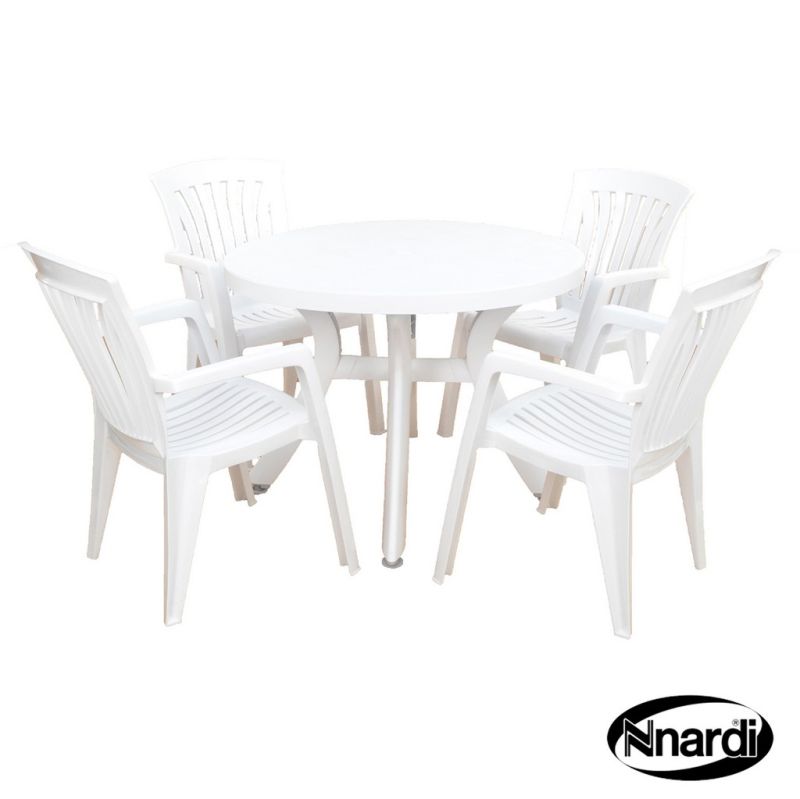 Toscana 100 White Garden Furniture Set (supplied with 4 Diana Chairs)