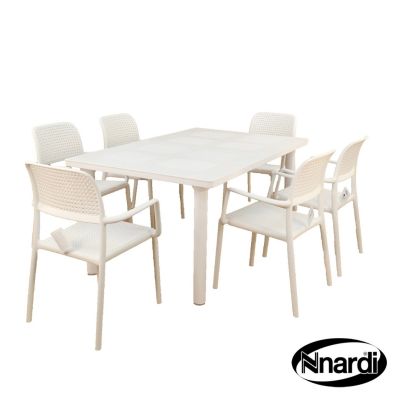 See more information about the Libeccio White Garden Furniture Set (supplied with 6 Bora Chairs)