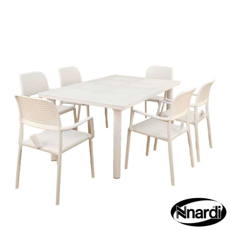 Libeccio White Garden Furniture Set (supplied with 6 Bora Chairs)