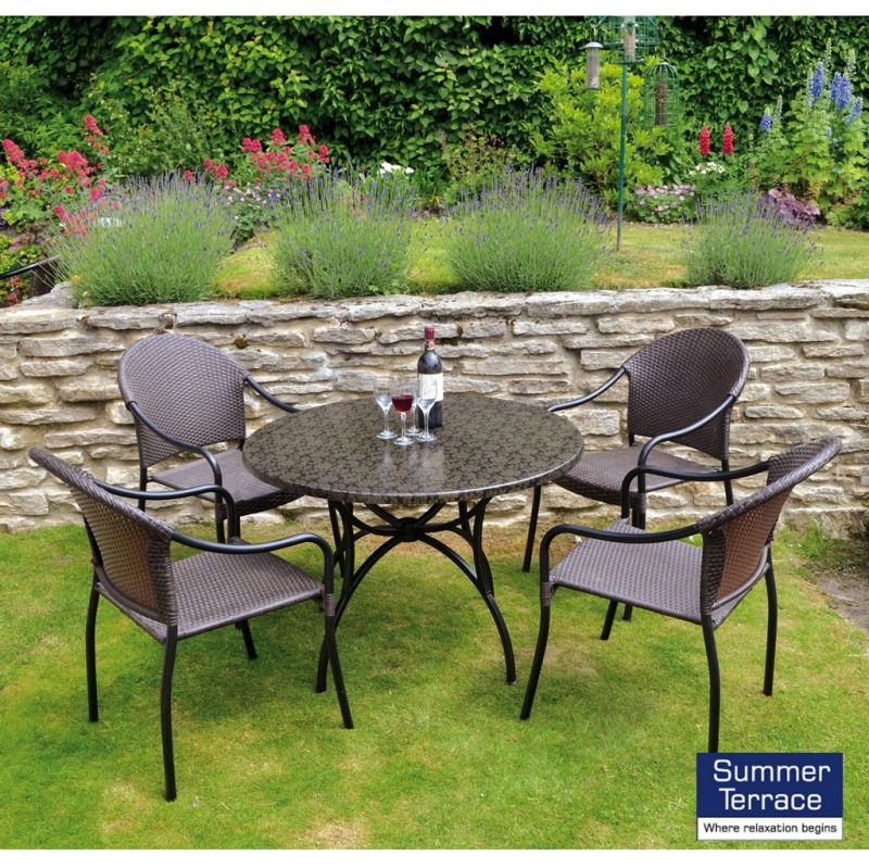 Fleuretta 90 Patio Garden Set (supplied with 4 San Tropez Chairs)