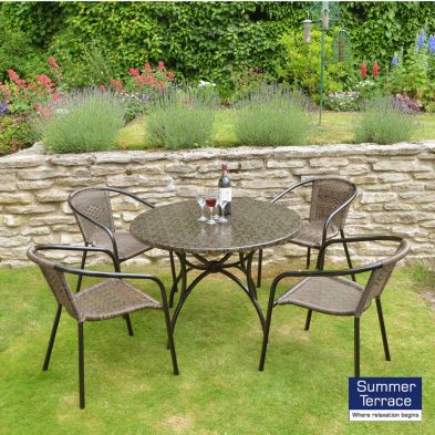 See more information about the Fleuretta 90 Garden Patio Set (supplied with 4 San Remo Chairs)