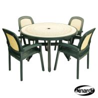 See more information about the Toscana 120 Garden Furniture Set (Ravenna style with 4 Green Beta Chairs)