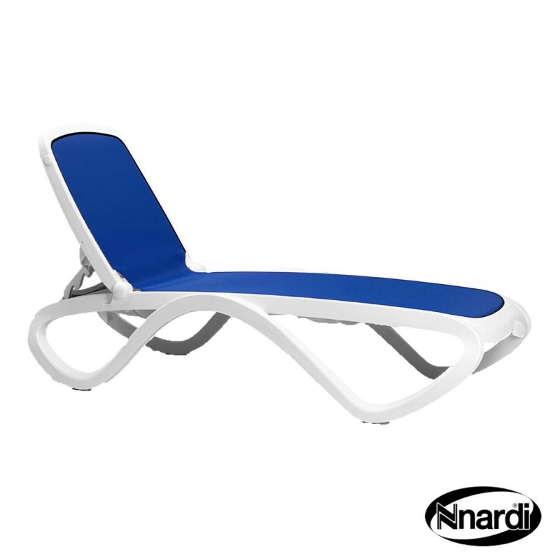 Omega Garden Sun Lounger (White-Blue)