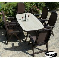 See more information about the Toscana 165 Garden Furniture Set (Ravenna style with 6 Coffee coloured Delta Chairs)