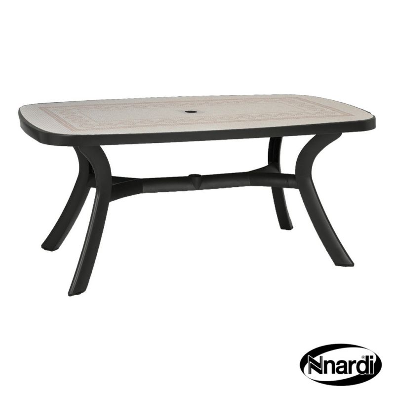 Toscana 165 Outdoor Garden Table (Anthracite in colour with Ravenna style top)