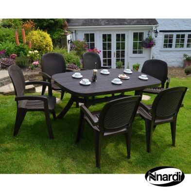 See more information about the Toscana 165 Garden Furniture Set (Wicker style with 6 Coffee coloured Creta Wicker Chairs)