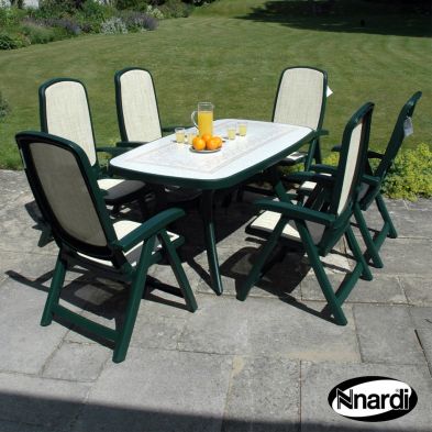 See more information about the Toscana 165 Garden Furniture Set (Ravenna style supplied with 6 Green Delta Chairs)