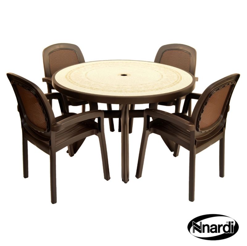 Toscana 120 Garden Furniture Set (Supplied with 4 Coffee coloured Beta Chairs)