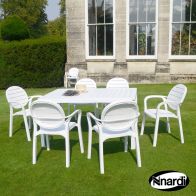 See more information about the Alloro Garden Furniture Set (Supplied with 6 White Palma Chairs)