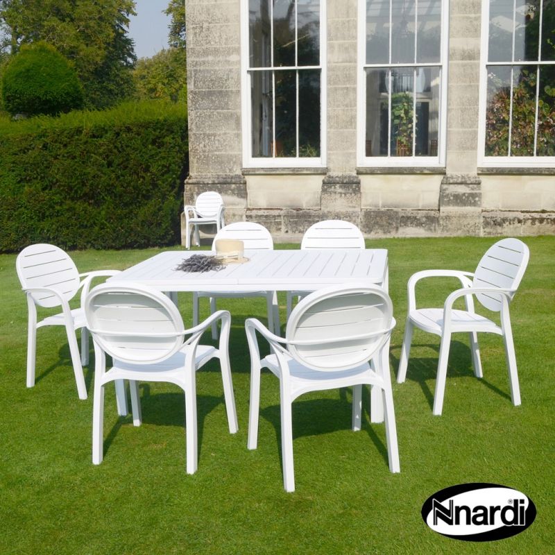 Alloro Garden Furniture Set (Supplied with 6 White Palma Chairs)