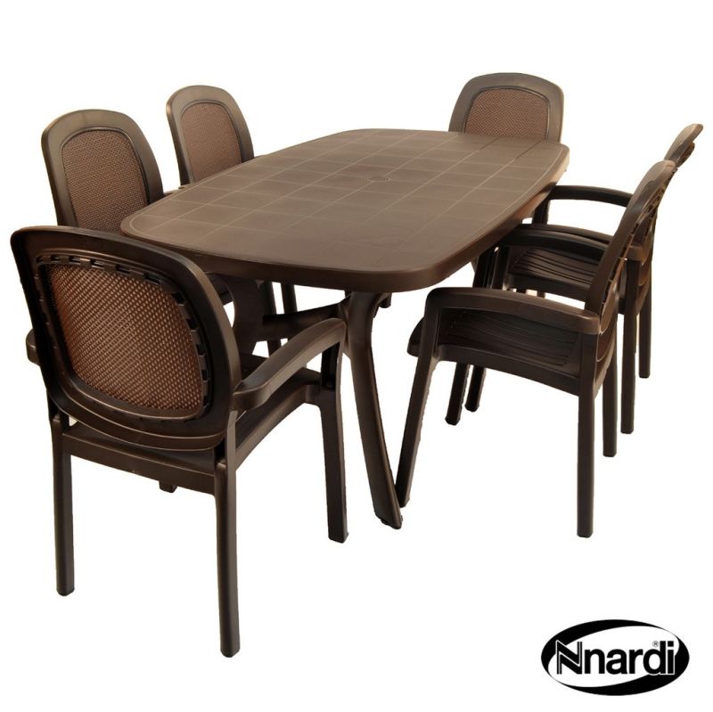 Toscana 165 Garden Furniture Set (Supplied with 6 Coffee colour Beta Chairs)