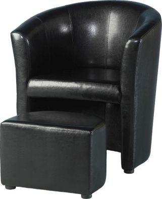 See more information about the Tempo Tub Chair with Footstool - BLACK